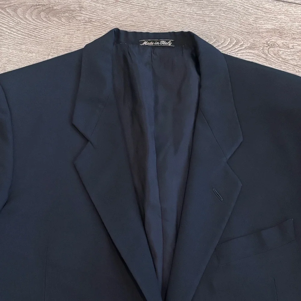 Mani Giorgio Armani‎ Blazer Mens 42R Navy Blue 2 Button Saks Fifth Avenue Italy